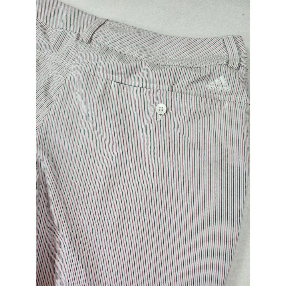 Adidas ClimaLite Golf‎ Shorts Womens 6 Pink Grey Striped Performance Active